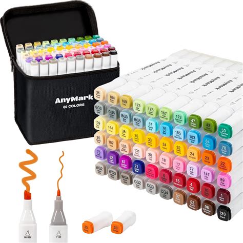 Amazon Anymark Colors Alcohol Markers Markers Set Dual Tip