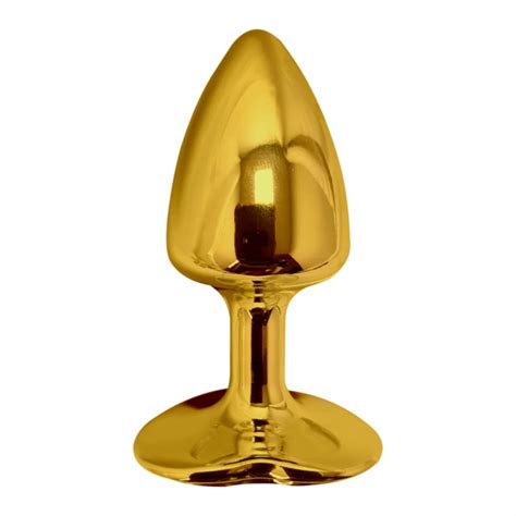 Plug Anal Dourado Pedra de Coração Cravejada em Strass Hard DSS