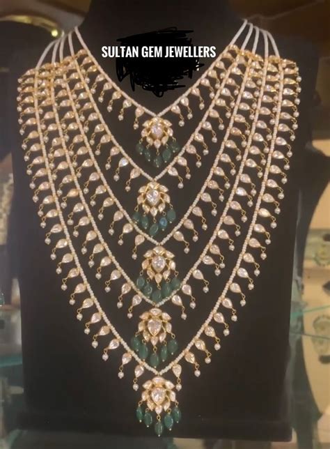 Pin By Anusha Gampa On Pearl Pearl Jewelry Design Pearl Necklace