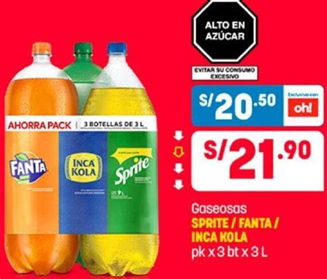 Gaseosas Sprite Fanta Inca Kola 3bt X 3L Oferta En Plaza Vea