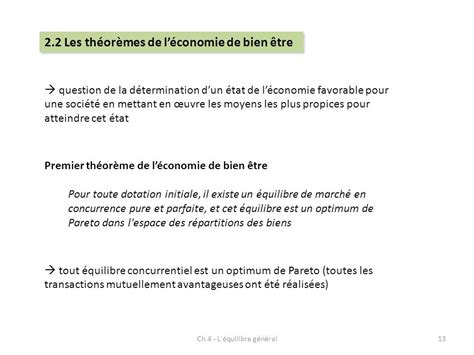 Equilibre Concurrentiel Et Optimum De Pareto