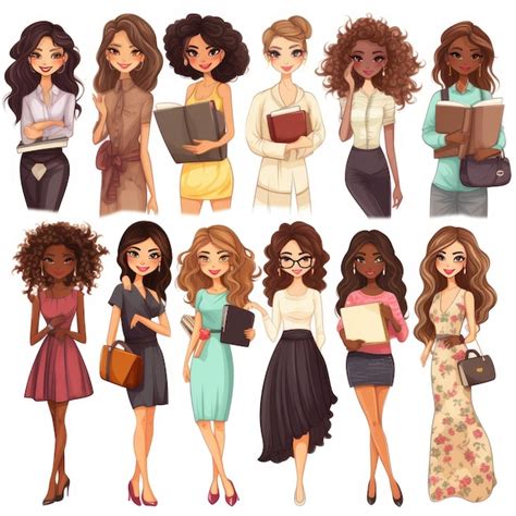 Premium Ai Image Fashionably Chic A Vibrant Collection Of Clipart