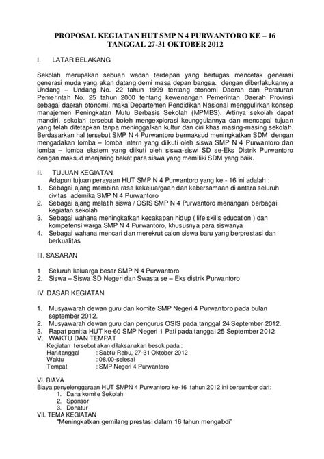 Contoh Proposal Kegiatan Sekolah 17 Agustus Id