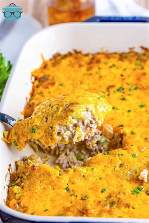 Cheesy Ground Beef And Rice Casserole The Country Cook