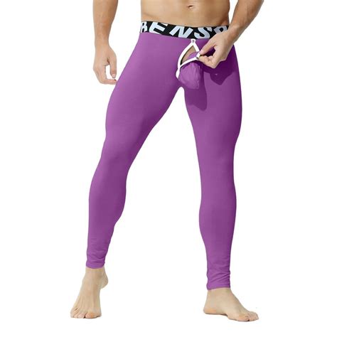 Men Long Johns Underwear Open Fly Legging Button Pouch Gay Sexy Open Back Hole EBay