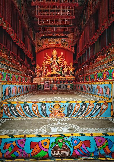 Ornamented, Colorful Interior of Hindu Temple · Free Stock Photo