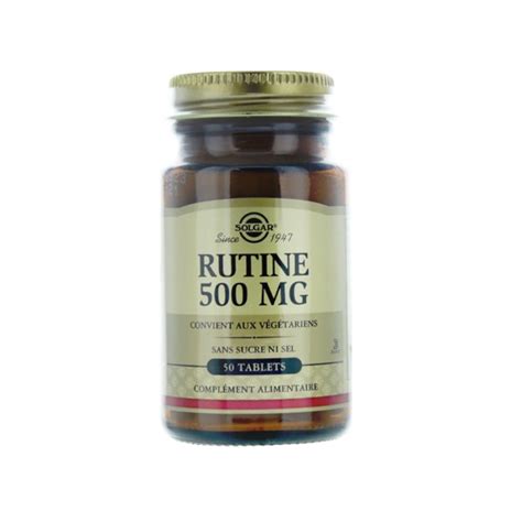 Solgar Rutine 500 mg 50 comprimés - Circulation - jambes lourdes