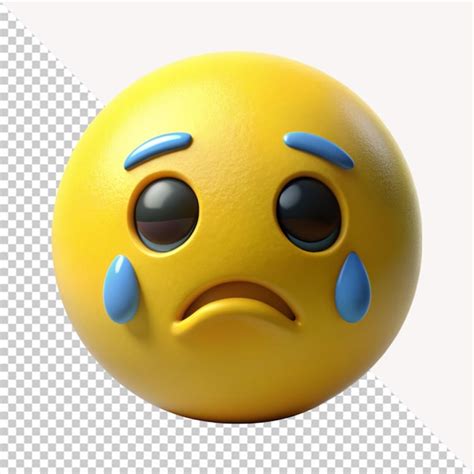 Sad face emoji on transparent background | Premium AI-generated PSD