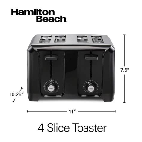 Hamilton Beach 4 Slice Black Wide Slot Toaster Monsecta Depot