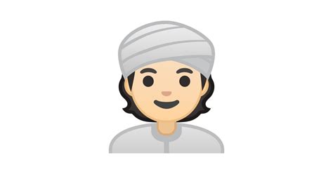 Pessoa Turbante Pele Clara Emoji