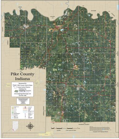 Pike County Indiana 2024 Aerial Wall Map | Mapping Solutions