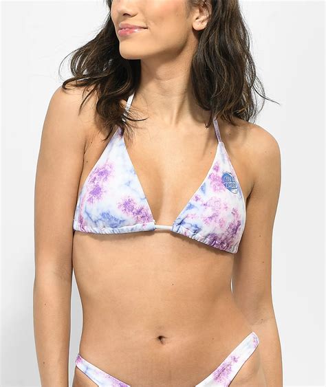 Ready To Ship Shop Santa Cruz Wave Dot Lilac Tie Dye Triangle Bikini