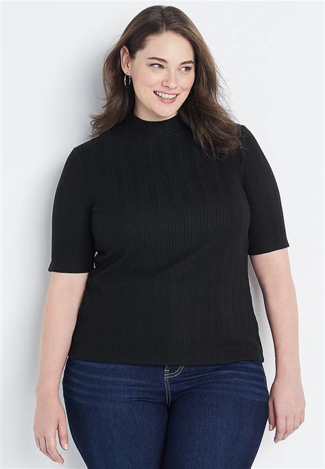 Plus Size Mock Turtleneck Visitchile Cl