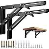 KOOTANS 16 Inch Folding Shelf Brackets Heavy Duty Wall Mounted Metal