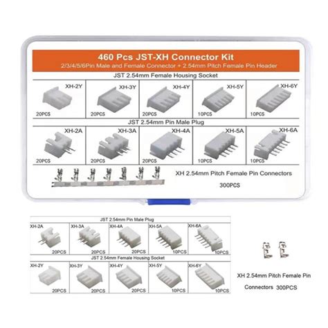 Kit Connecteurs Dupont Jst Xh 254mm 460 Pcs