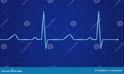 Cardiograph Heartbeat Line Soft Blue Color Medical Background Vector