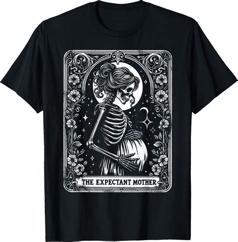 Hot Trending Kiraa Tee With Skeleton Expectant Mother Tarot Card Pregnancy Announcement Unisex S