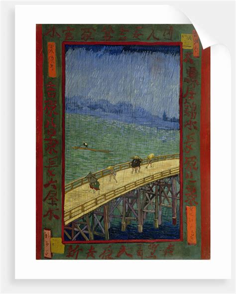 Bridge In The Rain After Hiroshige 1887 Posters And Prints By Vincent