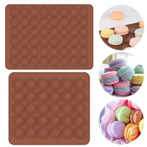 4830 trous tapis de pâtisserie en silicone macaron marron lave