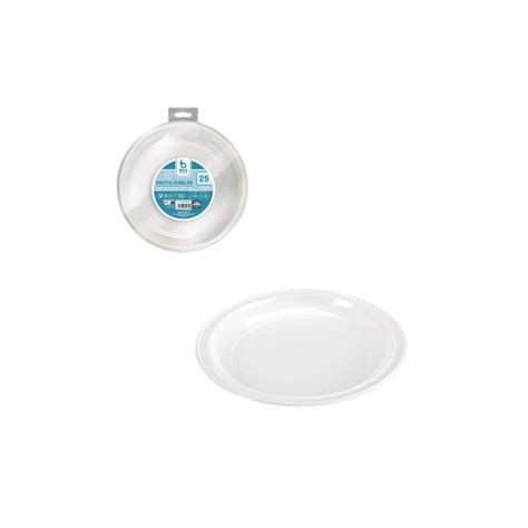 Assiettes Rondes En Plastique R Utilisable Blanc Cm Pi Ces