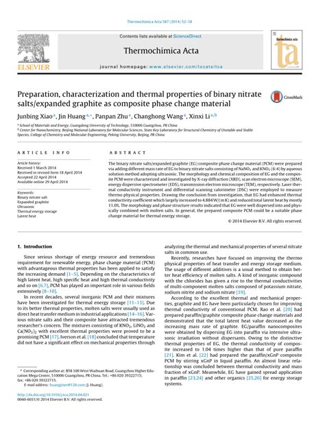 Pdf Preparation Characterization And Thermal Properties Of Binary