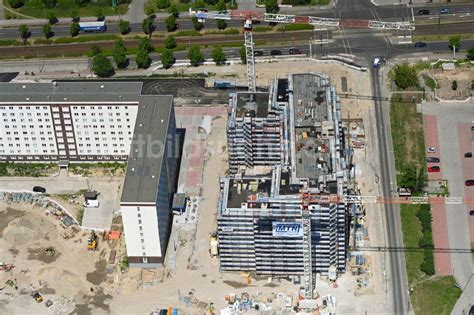 Luftaufnahme Berlin Eckhaus Baustelle Zum Neubau Eines Wohn Und