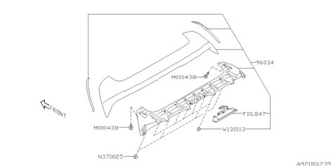 96031AL01ATR Genuine Subaru Roof Spoiler Assembly