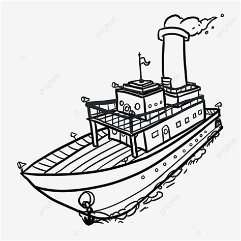 Ferry Boat Black And White Clipart