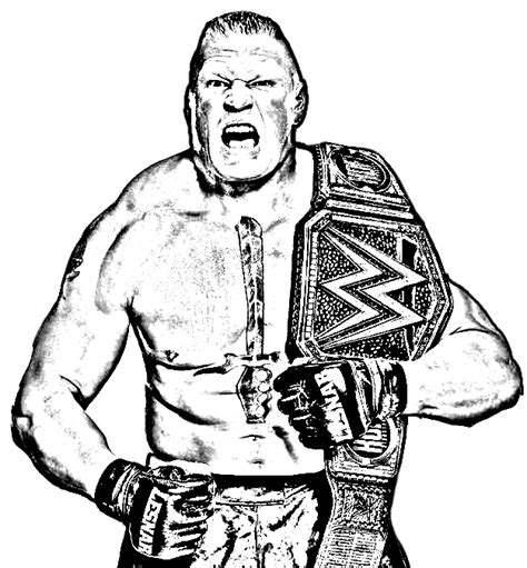 Brock Lesnar Coloriage Imprimer Ausmalbild Catcheur Colorir Superstars