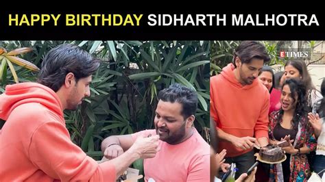 Sidharth Malhotra celebrates his birthday by cutting a cake with fans ...