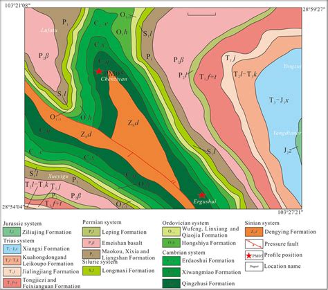 Geological Structure Map Showing The Location Of The Section