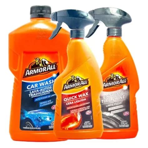 Kit X Lava Autos Limpa Pneus Cera Liquida Armorall Ml