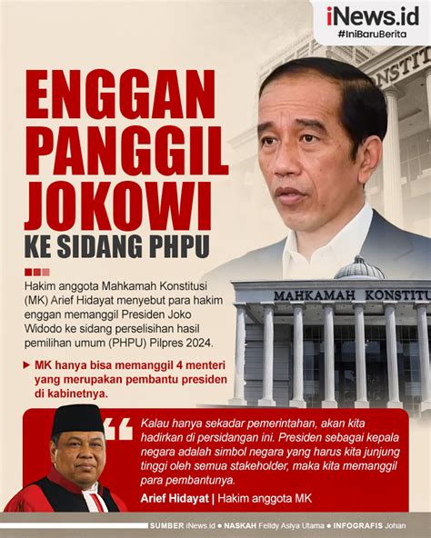 Infografis Hakim Mk Enggan Panggil Jokowi Ke Sidang Phpu