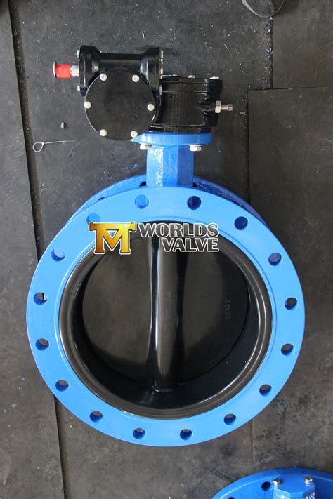 Full EPDM NBR FKM Rubber Coated Double Flanged Butterfly Valve EPDM