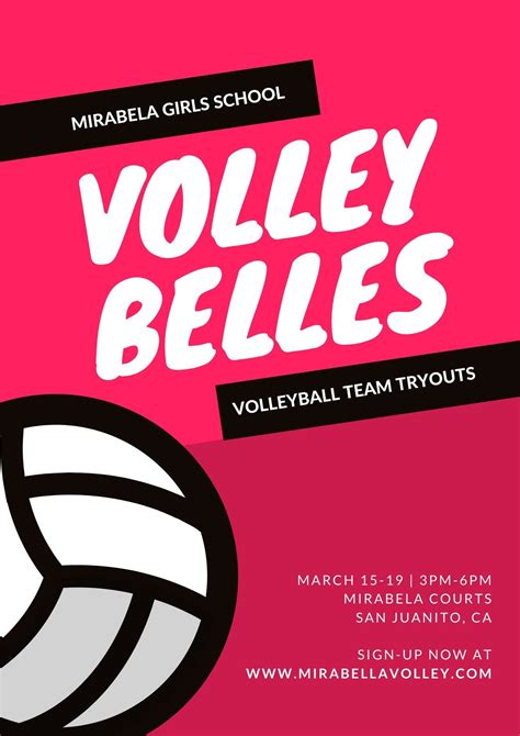 Free Printable Customizable Volleyball Poster Templates Canva