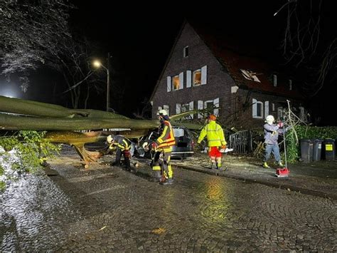 Baum stürzt auf Haus und Auto Unwetter sorgt für Großeinsatz in