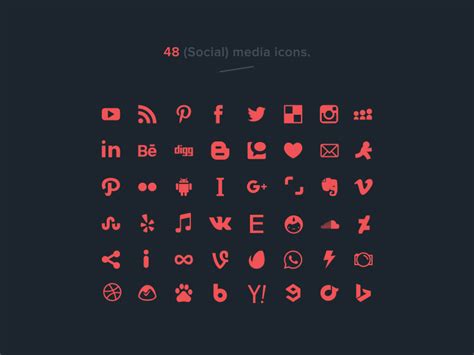 48 free social media icons (vector) by Stefan Kuhl on Dribbble