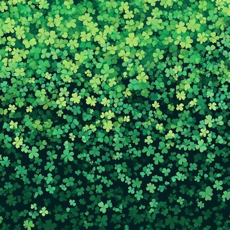 Shamrock Confetti On Green Canvas Lush Field Of Clover In Abstract