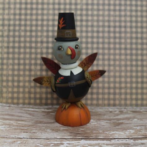 THANKSGIVING TURKEY Figurine/thanksgiving Folk Art/holiday - Etsy