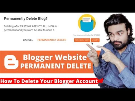 How To Delete Blogger Account 2021 How To Delete Your Blogger Account