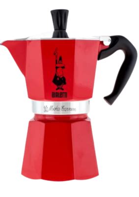 Bialetti Moka Express Passion Red 6 Kopper Moka Maker Nybryggt