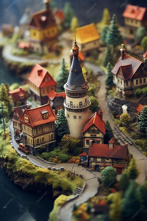 Premium AI Image | miniature fantasy world inside a nutshell