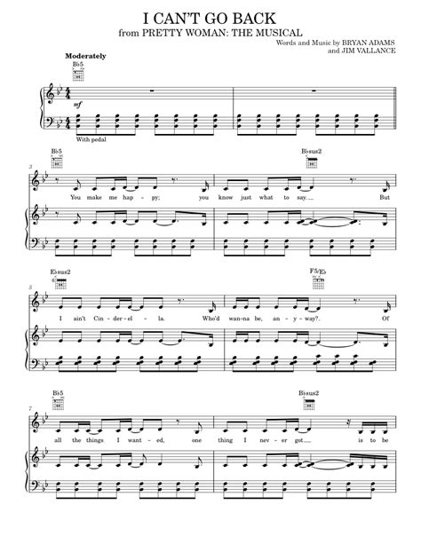 I Can't Go Back Sheet music for Piano, Vocals: Music Notes