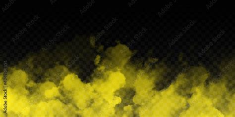 Vector Realistic Isolated Yellow Smoke Effect For Decoration And