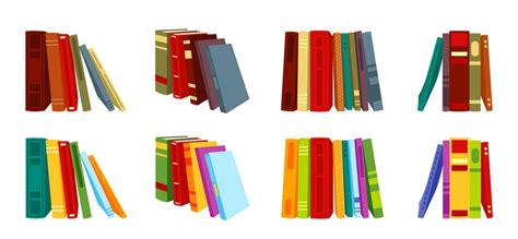 Premium Vector Book Pile Stack Heap Vintage Modern Style Flat Set