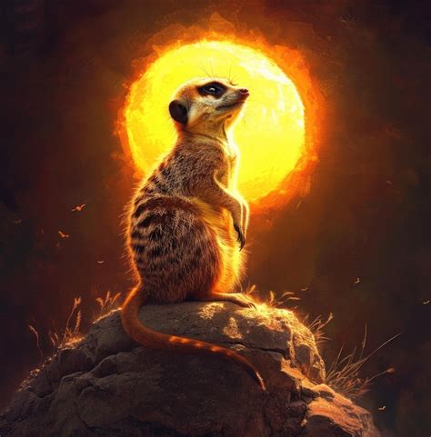 Premium Photo | Meerkats Sunset Vigil