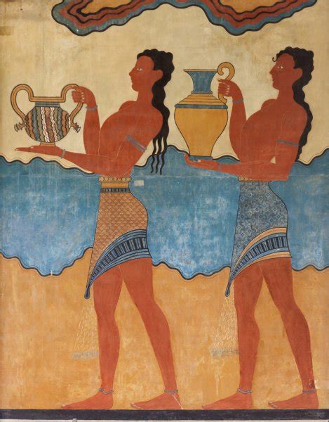 Ancient minoan fresco from Knossos, Crete — Stock Photo © mrxiao #76666787