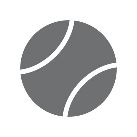 Eps Grey Vector Tennis Ball Icon In Simple Flat Trendy Style Isolated