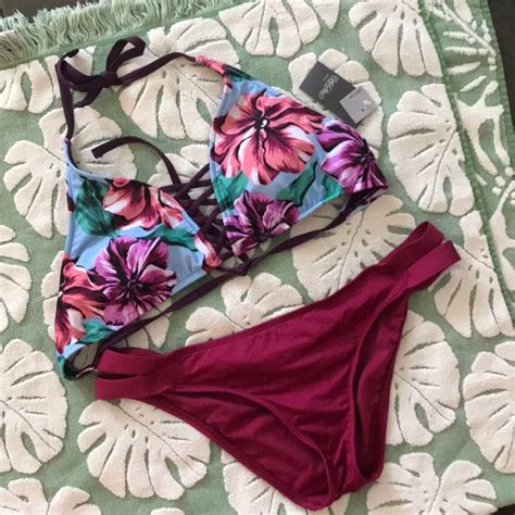 Target Swim Nwot Dark Pink Bikini Bottom Poshmark