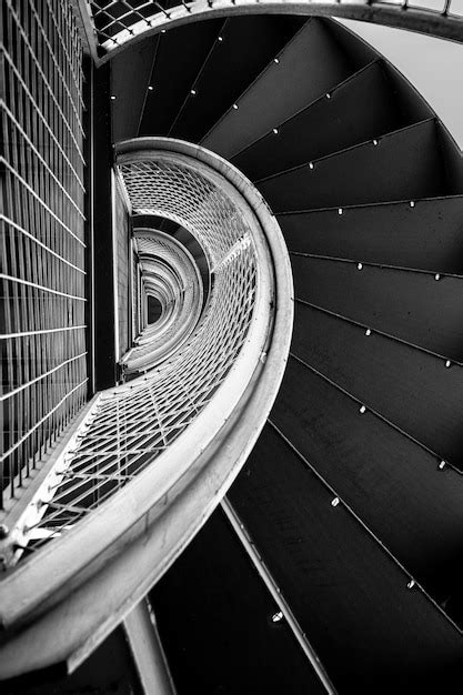 Premium Photo Vertical Grayscale Shot Of Stairs And Architectural Details